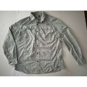 REI Coop Mens Shirt Large Lightweight Vented Plaid Pockets Vented Outdoor Hiking